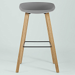 Барный стул на ножках из натурального дерева Boras Grey варинант исполнения - 3 | Loft Concept в Барнауле