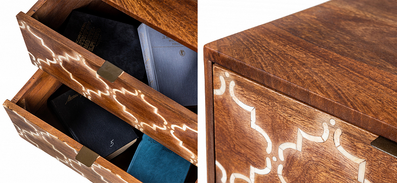 Тумба из натурального дерева Bone Inlay Тумба из натурального дерева Bone Inlay - Loft-Concept в Барнауле