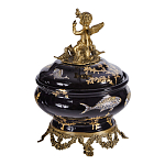 Шкатулка черного цвета с бронзовым ангелом Eden Garden варинант исполнения - 3 | Loft Concept в Барнауле