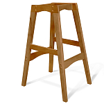 Барный стул со спинкой и подлокотниками на 4-х деревянных ножках Douglas Rhombus Черный Велюр варинант исполнения - 5 | Loft Concept в Барнауле