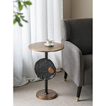 Столик приставной с абстрактным основанием и акцентом в виде золотистого диска Heavenly Space варинант исполнения - 7 | Loft Concept в Барнауле