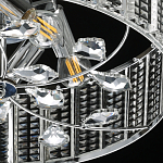 Люстра круглая на цепи цвета хром с прозрачными рельефными хрустальными пластинами Textured Glass Chandelier варинант исполнения - 7 | Loft Concept в Барнауле