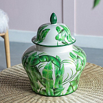 Ваза с зелёными листьями и крышкой Vase Green Leaves варинант исполнения - 6 | Loft Concept в Барнауле