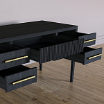 Большой Рабочий стол Primo с 5 выдвижными ящиками Черный дуб варинант исполнения - 7 | Loft Concept в Барнауле