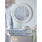 Зеркало круглое инкрустированное раковинами устриц Bone Inlay Dome Mirror White варинант исполнения - 2 | Loft Concept в Барнауле