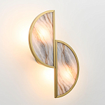 Бра с двумя полукруглыми плафонами из искусственного алебастра в бронзовой оправе Marbella варинант исполнения - 8 | Loft Concept в Барнауле