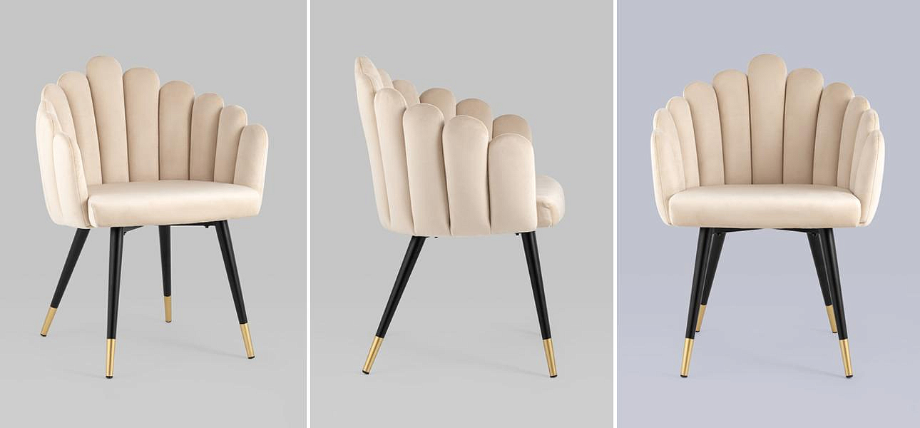 Стул Camellia Chair Бежевый Велюр Стул Camellia Chair Бежевый Велюр - Loft-Concept в Барнауле