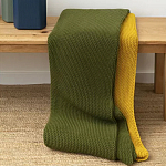 Плед из хлопка жемчужной вязки оливкового цвета Waffle Comfort варинант исполнения - 6 | Loft Concept в Барнауле