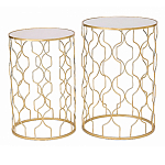 Набор из двух столов из металла Brass Symphony Geometry варинант исполнения - 1 | Loft Concept в Барнауле