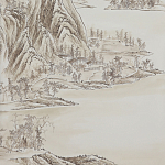 Обои ручная роспись A Thousand Li of Rivers and Mountains Special Colourway on Bleached White dyed silk 2 варинант исполнения - 1 | Loft Concept в Барнауле