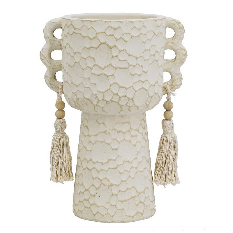 Ваза декоративная с кисточками Ceramic Lamps Бежевый в Барнауле | Loft Concept 