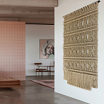 Панно на стену плетеное Макраме бежевый цвет  варинант исполнения - 4 | Loft Concept в Барнауле