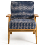 Кресло с каркасом из массива дуба Deniaud Oak Blue Print  Armchair варинант исполнения - 2 | Loft Concept в Барнауле