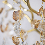 Бра золотого цвета с ветвями и прозрачными хрустальнымих подвесками Droplet Chandelier варинант исполнения - 4 | Loft Concept в Барнауле