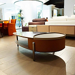 Дизайнерский журнальный стол овальной формы с открывающейся столешницей Caleb Coffee Table варинант исполнения - 2 | Loft Concept в Барнауле