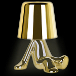 Настольная лампа фигурная золотого цвета с гладким абажуром Высота 17 см Sophia варинант исполнения - 3 | Loft Concept в Барнауле