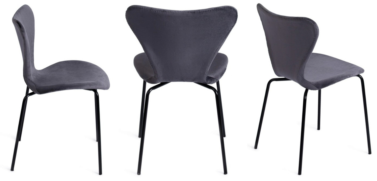 Стул Julissa Grey-Blue Chair флок Стул Julissa Grey-Blue Chair флок - Loft-Concept в Барнауле