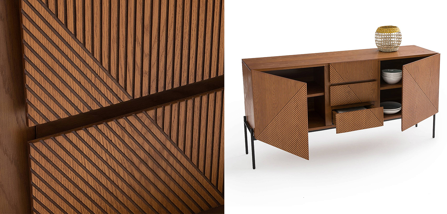 Комод с геометрическим рисунком Anders Chest of drawers с 3-мя ящиками и 2-мя дверцами Комод с геометрическим рисунком Anders Chest of drawers с 3-мя ящиками и 2-мя дверцами - Loft-Concept в Барнауле