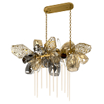 Люстра подвесная с 22-мя гранёными стеклянными плафонами с вертикальными подвесками Gilded Mirage  варинант исполнения - 5 | Loft Concept в Барнауле