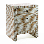 Тумбочка прикроватная Bogense Bone Inlay Bedside Beige варинант исполнения - 1 | Loft Concept в Барнауле