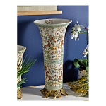 Ваза высокая из фарфора на бронзовом основании Turquoise Blooming Garden варинант исполнения - 6 | Loft Concept в Барнауле