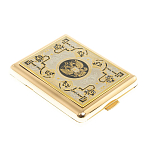 Портсигар на 20 сигарет с гравюрой Герба РФ в подарочной коробке Metal Cigarettes Cases варинант исполнения - 3 | Loft Concept в Барнауле