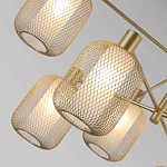 Люстра потолочная с абажурами из металлической сетки Loft Grid Pendant Gold варинант исполнения - 3 | Loft Concept в Барнауле