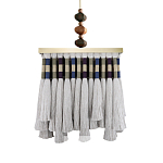 Люстра квадратная плетеная с бахромой Wicker Square Chandelier with Tassels варинант исполнения - 2 | Loft Concept в Барнауле