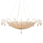 Люстра из деревянных бусин с подвесками в виде капель Wooden Beads варинант исполнения - 1 | Loft Concept в Барнауле