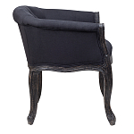 Кресло низкое в стиле прованс Черный Лен Louis French Armchair  варинант исполнения - 2 | Loft Concept в Барнауле