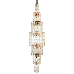 Большая многоярусная люстра с хрустальными подвесками Crystal Art Multi-tiered Gold Chandelier варинант исполнения - 1 | Loft Concept в Барнауле