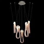 Подвесной светильник белого цвета с 6-ю изогнутыми плафонами Flow Loop варинант исполнения - 3 | Loft Concept в Барнауле