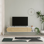 ТВ-тумба подвесная белая с полкой и откидной дверцей цвета древесины TONE TV STAND WHITE варинант исполнения - 1 | Loft Concept в Барнауле