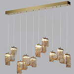 Подвесной светильник линейный с плафонами волнистой формы из фактурного стекла Big Wave варинант исполнения - 9 | Loft Concept в Барнауле