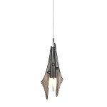 Подвесной светильник с черной металлической основой и рельефным плафоном Glass Pod варинант исполнения - 1 | Loft Concept в Барнауле