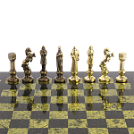 Шахматы Ренессанс из бронзы с доской из натурального камня Змеевик Decorative Thematic Chess варинант исполнения - 4 | Loft Concept в Барнауле