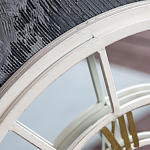 Зеркало настенное в белой металлической раме в виде часов Mirror Tower Clock варинант исполнения - 2 | Loft Concept в Барнауле