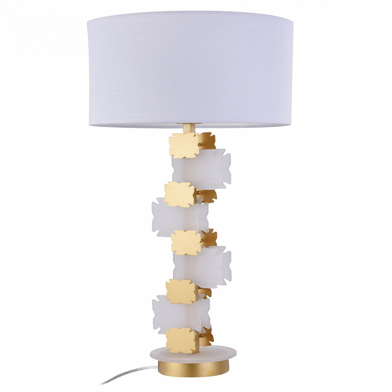 Настольная лампа Jacopo Mosaic Table lamp Белый Латунь в Барнауле | Loft Concept 