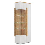 Шкаф-витрина двухдверная с белым глянцевым фасадом Grace of Furniture варинант исполнения - 1 | Loft Concept в Барнауле