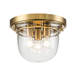 Потолочный светильник для ванных комнат с круглым стеклянным плафоном и тремя лампами Quoizel варинант исполнения - 1 | Loft Concept в Барнауле