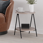 Стол приставной с 2-мя круглыми бежево-серыми столешницами ESSEL LIGHT MOCHA варинант исполнения - 4 | Loft Concept в Барнауле