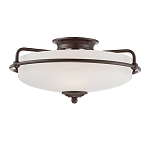 Потолочный светильник со стеклянным плафоном на изогнутых кронштейнах Quoizel  варинант исполнения - 1 | Loft Concept в Барнауле