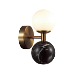 Бра с шарообразным матовым плафоном и шаром из камня на металлическом основании Orb Essence варинант исполнения - 7 | Loft Concept в Барнауле