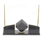 Настольный канцелярский набор из змеевика и офиокальцита с визитницами и часами Successful Leader варинант исполнения - 3 | Loft Concept в Барнауле