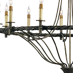 Люстра двухъярусная с отделкой в виде веревки Black Light Profile варинант исполнения - 1 | Loft Concept в Барнауле