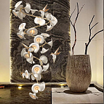 Люстра каскадная из белых цветов каллы и птичек Refined Taste of Light варинант исполнения - 5 | Loft Concept в Барнауле