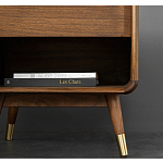 Прикроватная деревянная тумба с ящиком и нишей для хранения Moon Walnut Furniture варинант исполнения - 4 | Loft Concept в Барнауле