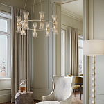 Люстра круглая с фактурными абажурами из тонких металлических палочек Wild Thorns варинант исполнения - 4 | Loft Concept в Барнауле