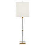 Настольная лампа с прозрачным корпусом и прямоугольным тканевым абажуром Charm and Luxury варинант исполнения - 3 | Loft Concept в Барнауле