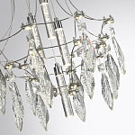 Люстра подвесная из металла с хрустальными подвесками прозрачного цвета Quasar 41 варинант исполнения - 9 | Loft Concept в Барнауле